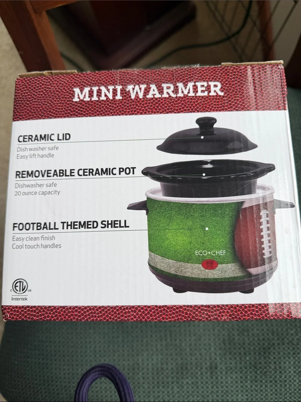 Eco+Chef Football-Themed Mini Stoneware Warmer